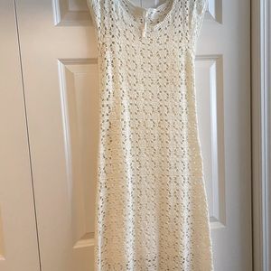 Anthropologie off white cotton lace dress